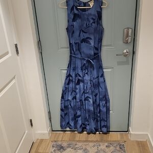 Coldwater Creek Blue Floral Midi Dress